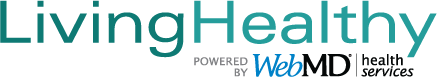 living healthy powered by web MD health services logo